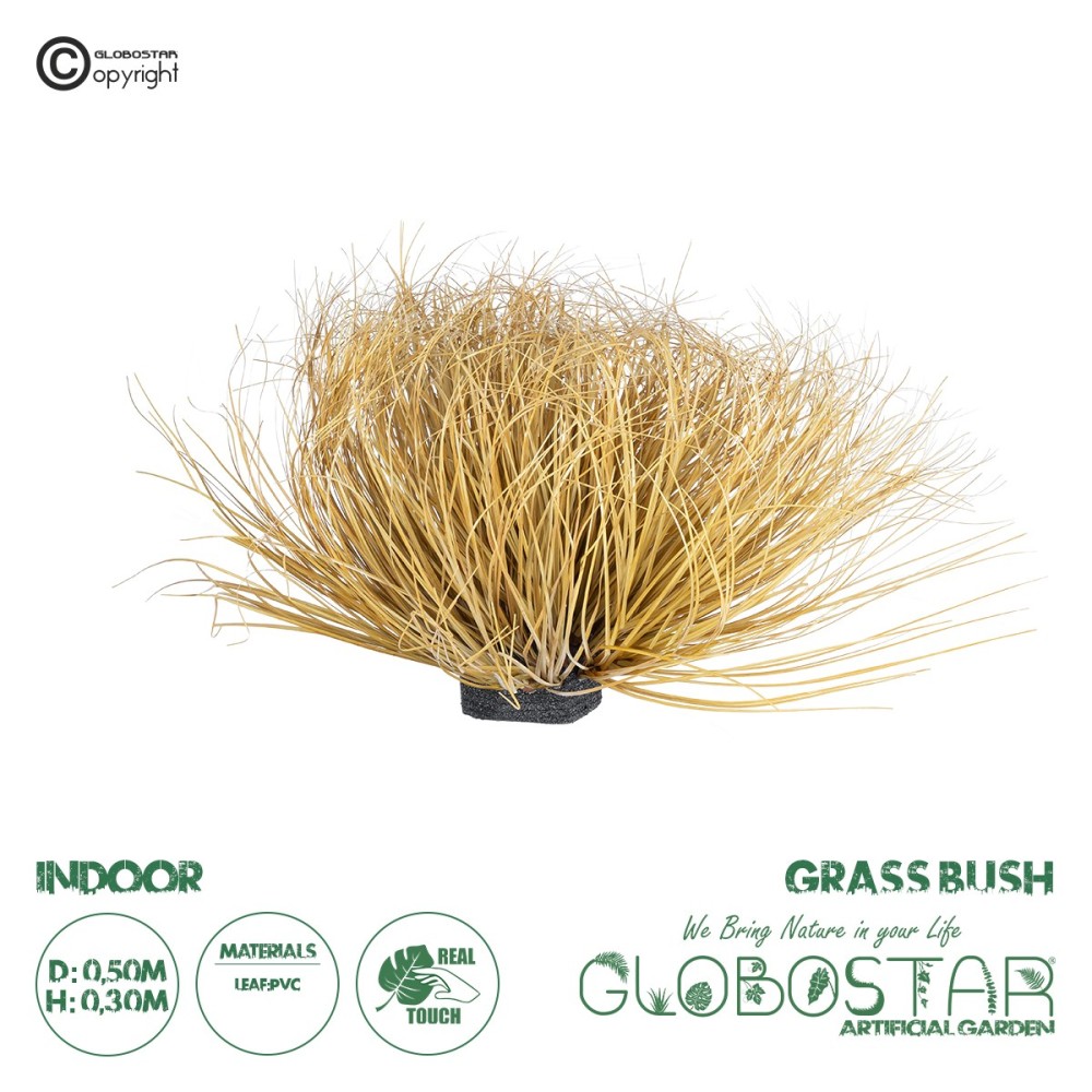 GloboStar® Artificial Garden GRASS BUSH PLANT 21165 Τεχνητό Διακοσμητικό Φυτό Θάμνος Grass Π50cm Y30cm